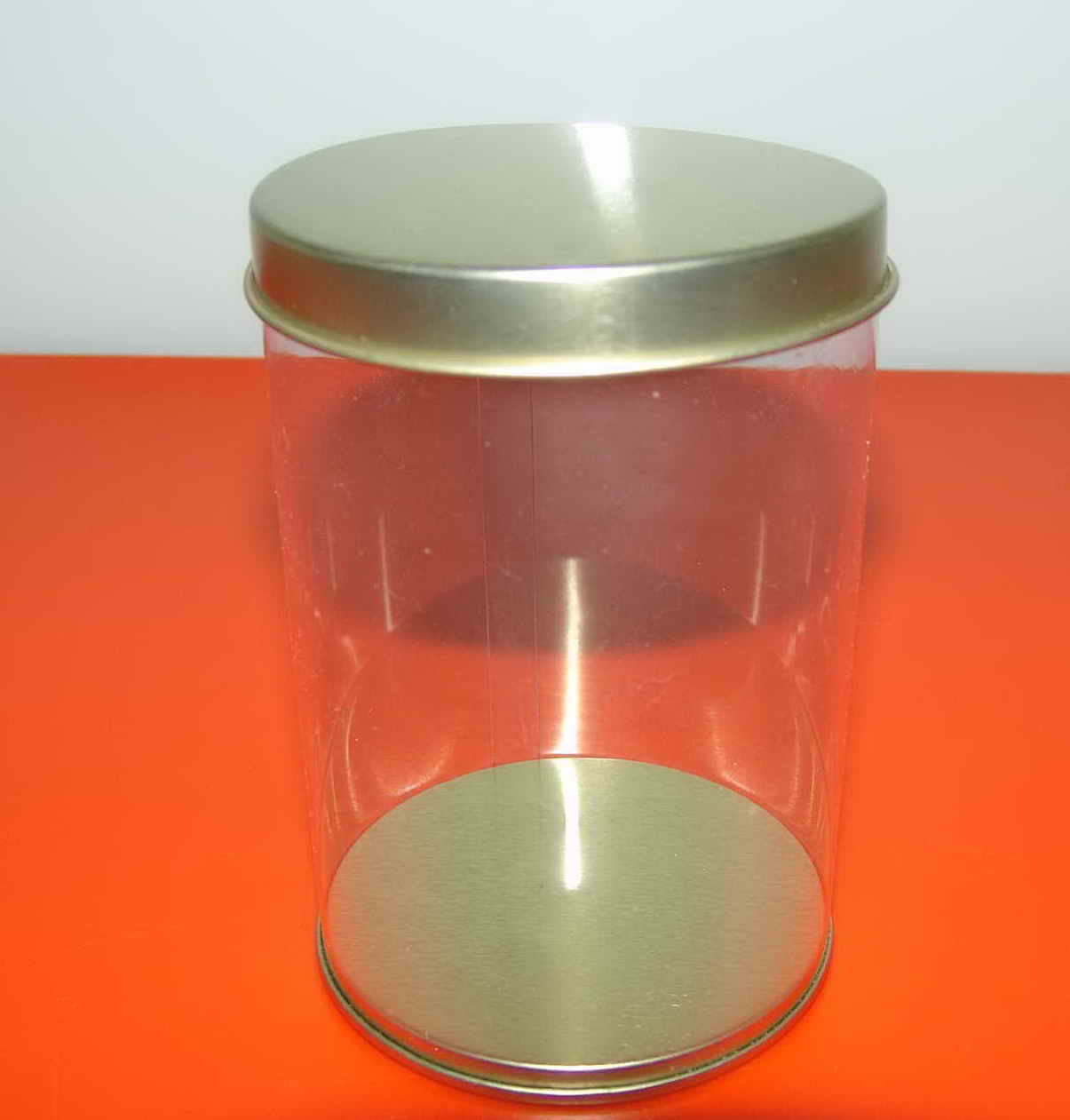 clear plastic tube with tinplate lids,clear plastic tube with metal